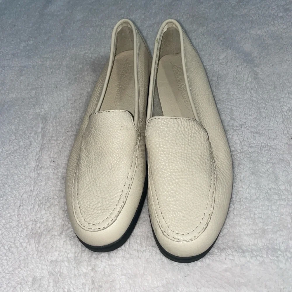 Eddie Bauer Penny Loafers White Leather Size 8 M
